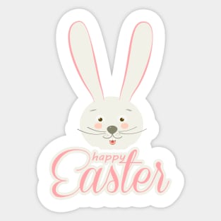 Cute Bunny Ears Happy Easter Egg Hunt Abstract For Girl Sticker